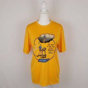 Port & Company Adult Unisex Small Yellow Graphic Crewneck Short Sleeve Tech Tee